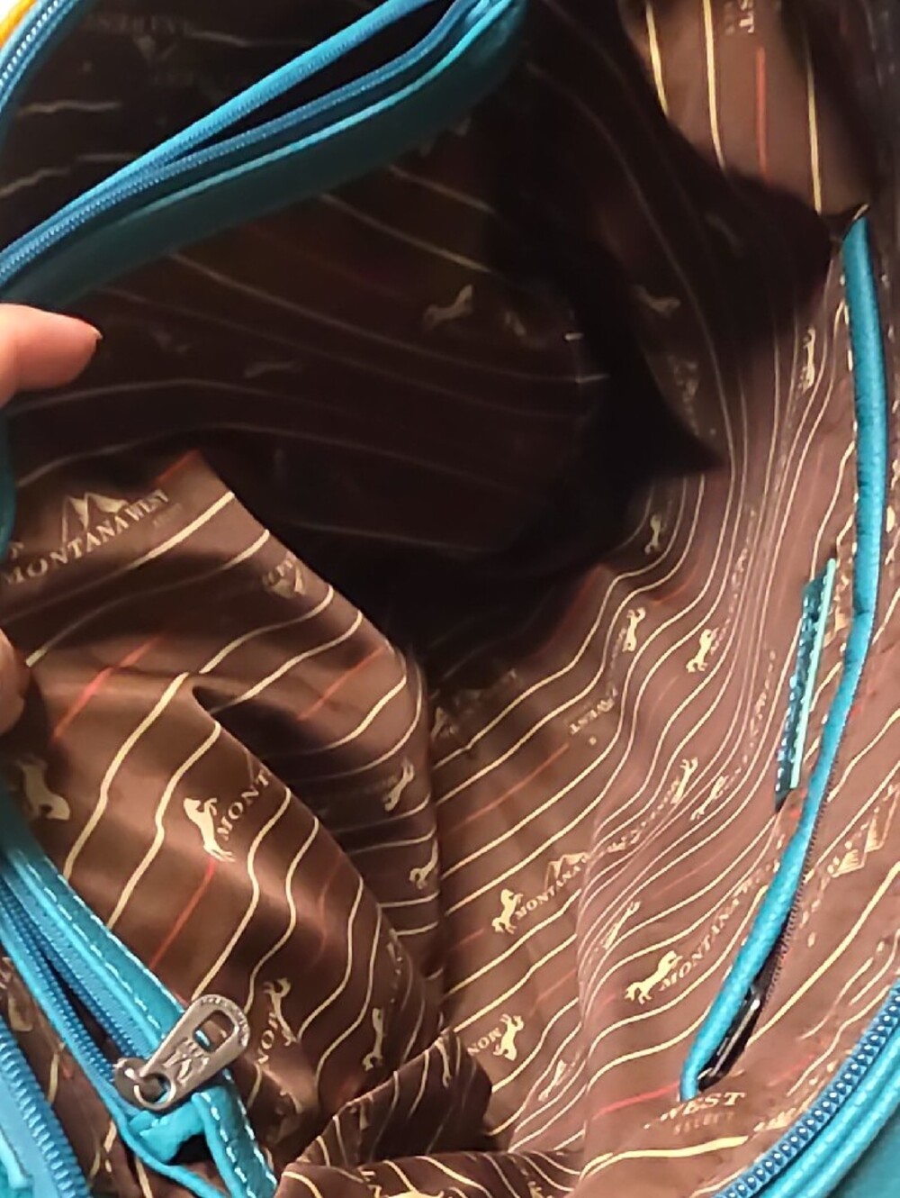 Montana West Turquoise & Mustard Southwestern Shoulder Bag - Picture 7 of 8